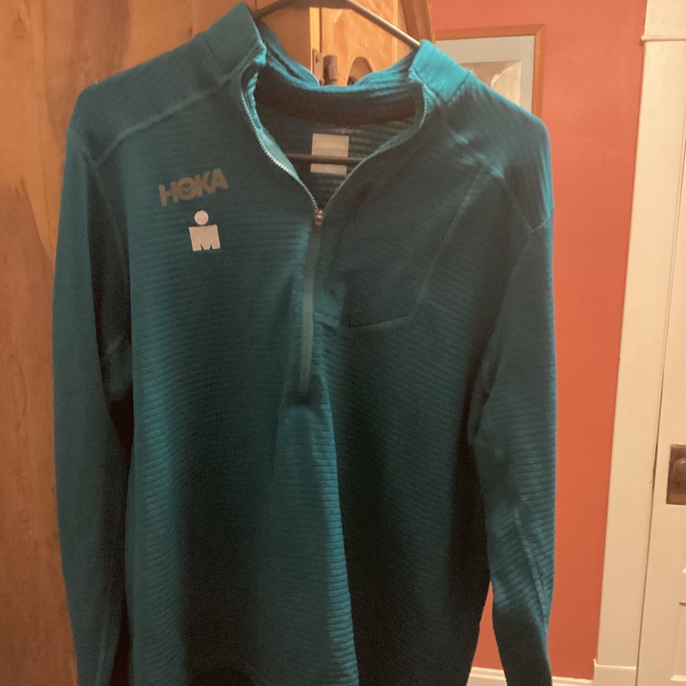 HOKA Men's Teal Quarter-Zip Performance Jacket